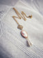 Pink Cameo Pearl Necklace, 14K Gold Plated Vintage Style Jewelry