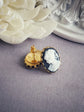Large Lady Cameo Stud Earrings, Vintage Style Victorian Jewelry