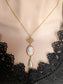 Pink Cameo Pearl Necklace, 14K Gold Plated Vintage Style Jewelry