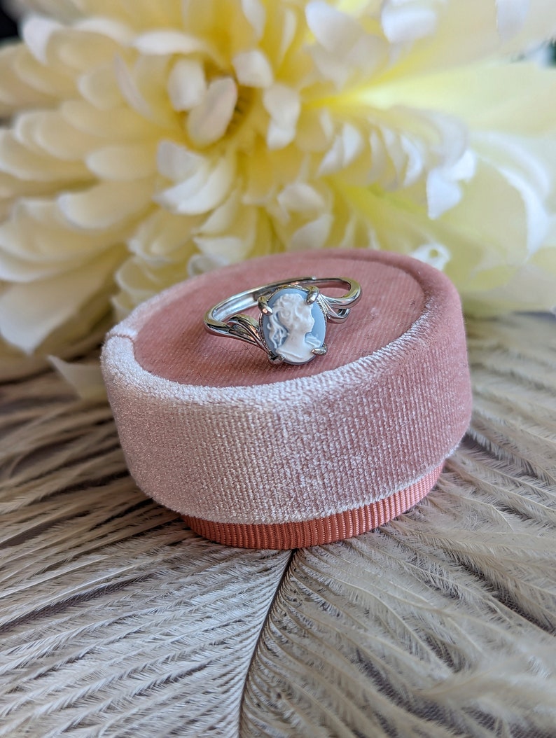 Goddess Cameo Ring, 925 Sterling Silver, Adjustable Size, Victorian Jewelry