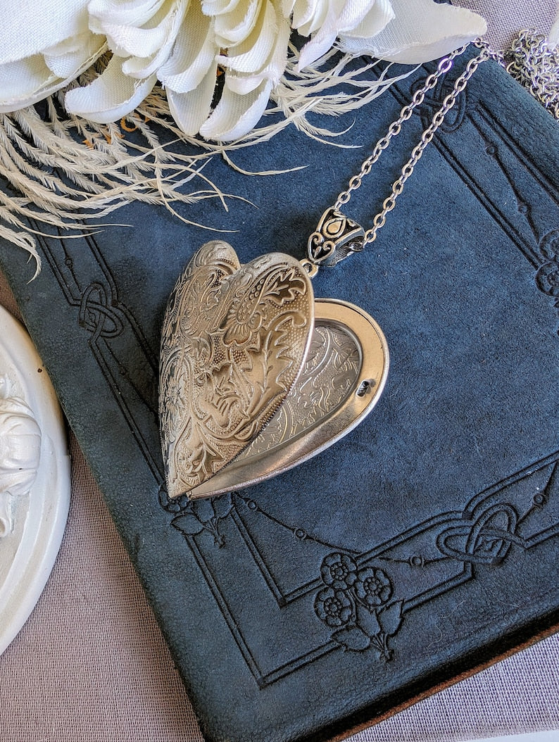 Floral Heart Locket Necklace | Valentine's Photo Keepsake Gift