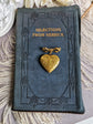 Brass Floral Heart Locket Brooch: Victorian Bridal Bouquet Keepsake
