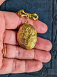 Embossed Floral Locket Brooch | Antiqued Brass Wedding Memory Pin