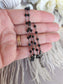 Black Faceted Glass Bead Choker | Gothic Rosary Chain Necklace