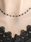 Black Faceted Glass Bead Choker | Gothic Rosary Chain Necklace