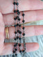 Black Faceted Glass Bead Choker | Gothic Rosary Chain Necklace