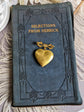 Brass Floral Heart Locket Brooch: Victorian Bridal Bouquet Keepsake