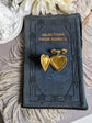 Brass Floral Heart Locket Brooch: Victorian Bridal Bouquet Keepsake