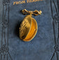 Oval Embossed Brass Locket Brooch: Vintage Style Bridal Bouquet Charm