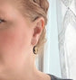 Blue Cameo Earrings in Black Lever backs, Gothic Victorian Jewelry