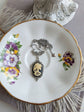 Lady Skull Necklace, Gothic Day of the Dead Pendant, Silver Plated Brass