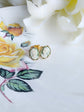 Tiny Green Cameo Earrings: Gold Plated Hypoallergenic Studs