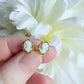 Tiny Green Cameo Earrings: Gold Plated Hypoallergenic Studs