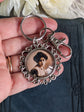 Vintage Woman Portrait Keychain: Retro Fashion Bag Charm