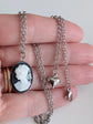 Black Cameo Necklace, Victorian Style Stainless Steel Pendant