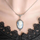 Victorian Goddess Cameo Necklace, Antique Silver Wedding Jewelry