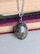 Oval Dragon’s Blood Jasper Necklace | Boho Gemstone Pendant Jewelry