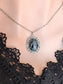 Snowflake Obsidian Necklace, Gothic Vintage Crystal Pendant Jewelry