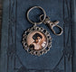 Vintage Woman Portrait Keychain: Retro Fashion Bag Charm