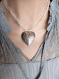 Vintage Silver Floral Heart Locket Choker Necklace