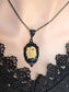 Black Sugar Skull Cameo Necklace, Gothic Jewelry