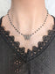 Silver Butterfly Choker, Black Rosary Chain, Art Nouveau Pendant