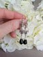 Victorian Hand Earrings – Gothic Silver with Black Teardrop Beads