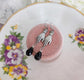 Victorian Hand Earrings – Gothic Silver with Black Teardrop Beads