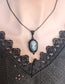 Gothic Blue Cameo Necklace: Ornate Black Vintage Style Jewelry