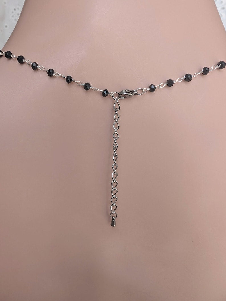 Victorian Hand Necklace, Gothic Rosary Bead Jewelry for Her