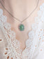 Aventurine Necklace, Green Gemstone Lacy Pendant, Boho Crystal Jewelry