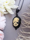 Black Skull Cameo Necklace: Gothic Skeleton Pendant