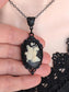 Black Fairy Cameo Necklace, Woodland Fae Pendant, Gothic Jewelry