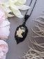 Black Fairy Cameo Necklace, Woodland Fae Pendant, Gothic Jewelry
