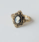 Antiqued Gold Cameo Ring, Adjustable Victorian Style Jewelry