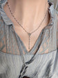 Rainbow Moonstone Y Necklace: Gothic Rosary Bead Choker