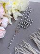 Rainbow Moonstone Y Necklace: Gothic Rosary Bead Choker