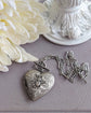 Heart Locket Toggle Necklace | Silver Floral Choker, Handmade Jewelry