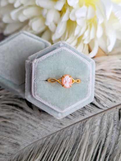 Sterling Silver Cameo Ring, Victorian Jewelry, Adjustable Size