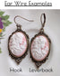 Goddess Cameo Statement Earrings: Silver Finish, Victorian Style