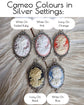 Goddess Cameo Statement Earrings: Silver Finish, Victorian Style