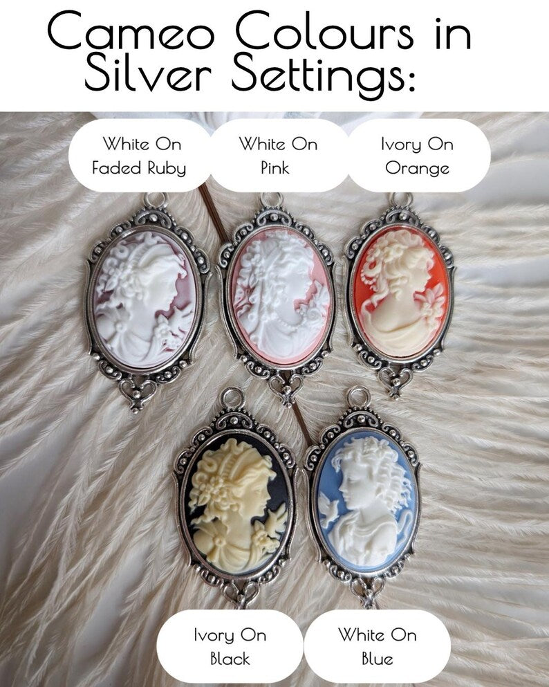 Goddess Cameo Statement Earrings: Silver Finish, Victorian Style