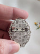 Hummingbird Cameo Brooch: Lacy Silvertone Vintage Style Pin