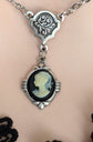 Dainty Cameo Necklace: Art Deco Silver Pendant, Vintage Style Gothic Jewelry