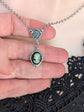 Dainty Cameo Necklace: Art Deco Silver Pendant, Vintage Style Gothic Jewelry