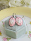 Pink Rose Cameo Leverback Earrings: Victorian Style Floral Jewelry