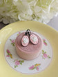 Pink Rose Cameo Leverback Earrings: Victorian Style Floral Jewelry