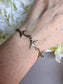 Bronze Swallow Bracelet | Dainty Trio of Flying Birds, Vintage Jewelry
