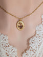 Vintage Rose Necklace, Pink and Gold Cameo Pendant, Floral Jewelry
