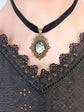 Victorian Rose Cameo Choker Necklace, Black Velvet Gothic Pendant